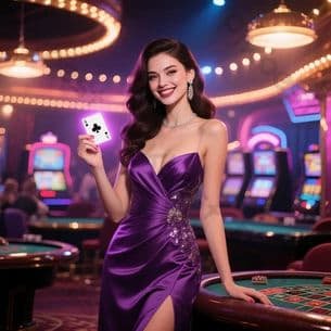 Panduan Tongits Go bertema neon ungu